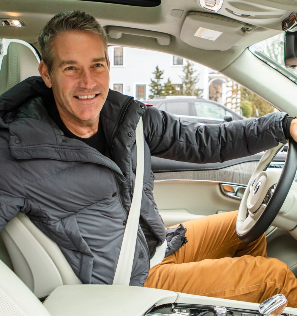 Man sitting in car