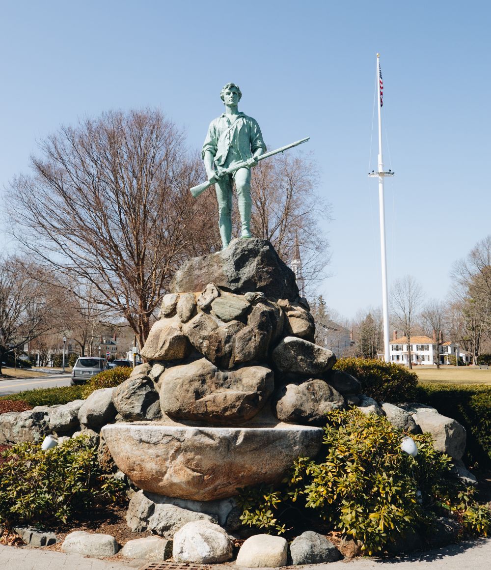 Statue on rocks