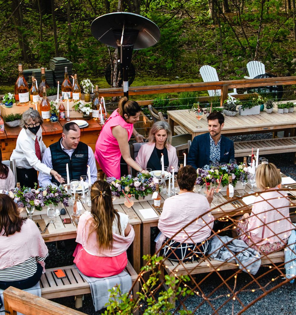 People sitting at event tables