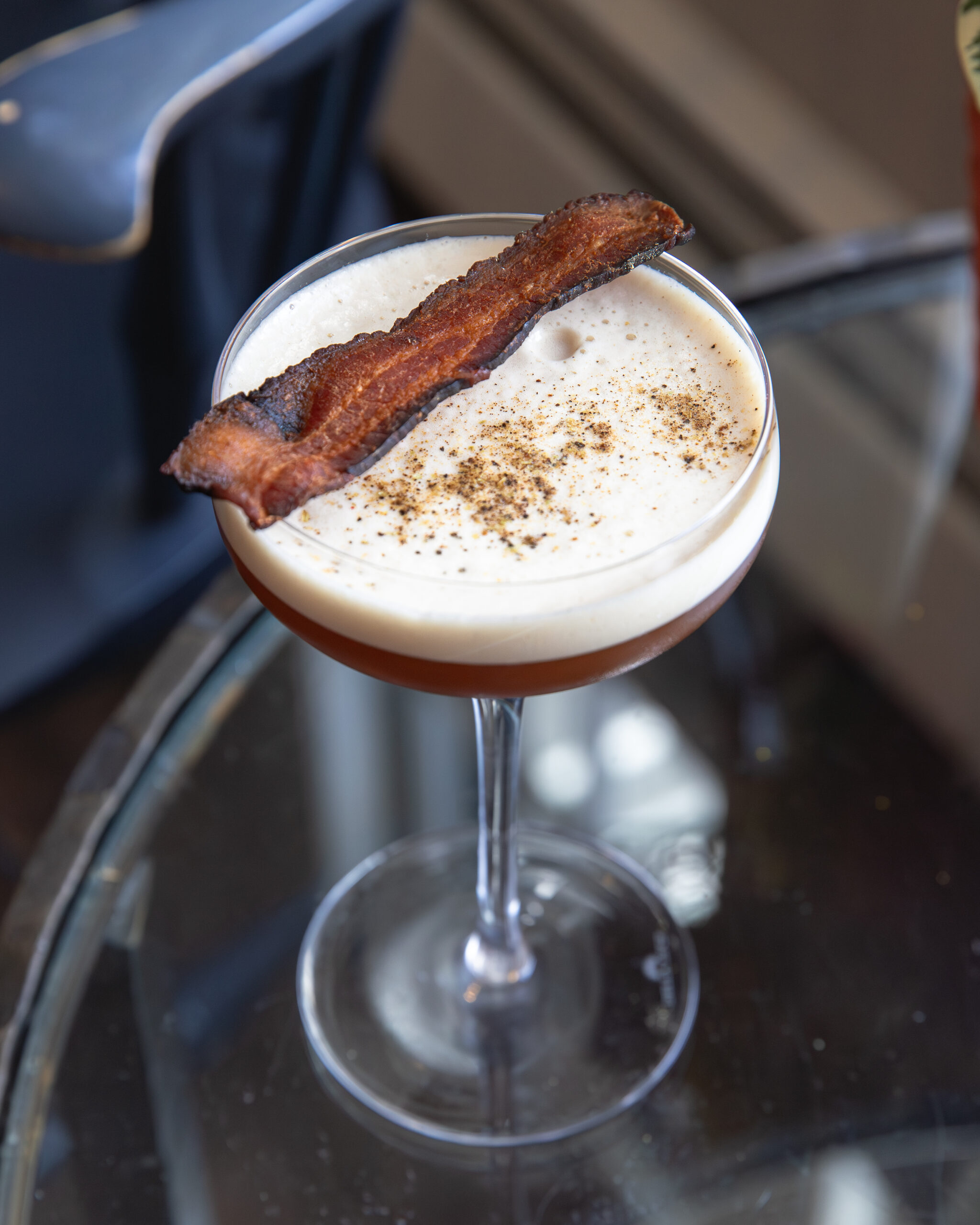 bacon martini on table