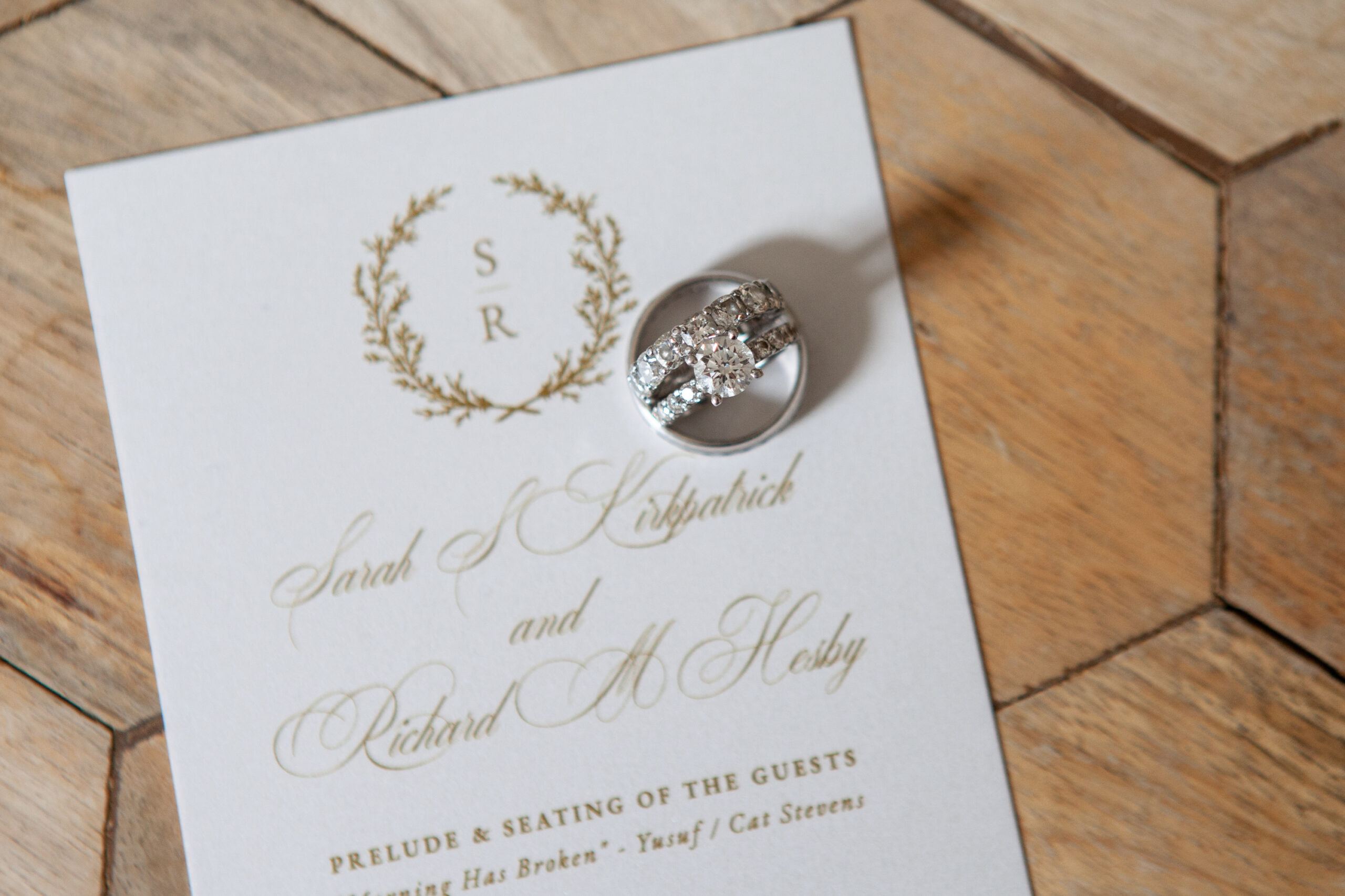 Wedding program and ring
