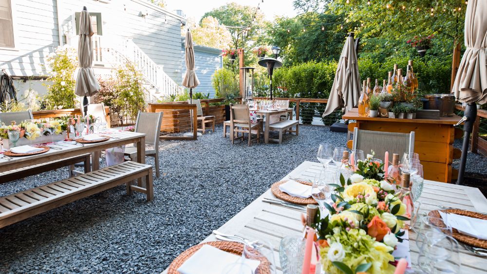 Private events tables at the Inn at Hastings Park